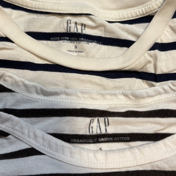 GAP Organic Cotton Stripe Tee Bundle – Size Small (Long + Short Sleeve) - Picture 4 of 5
